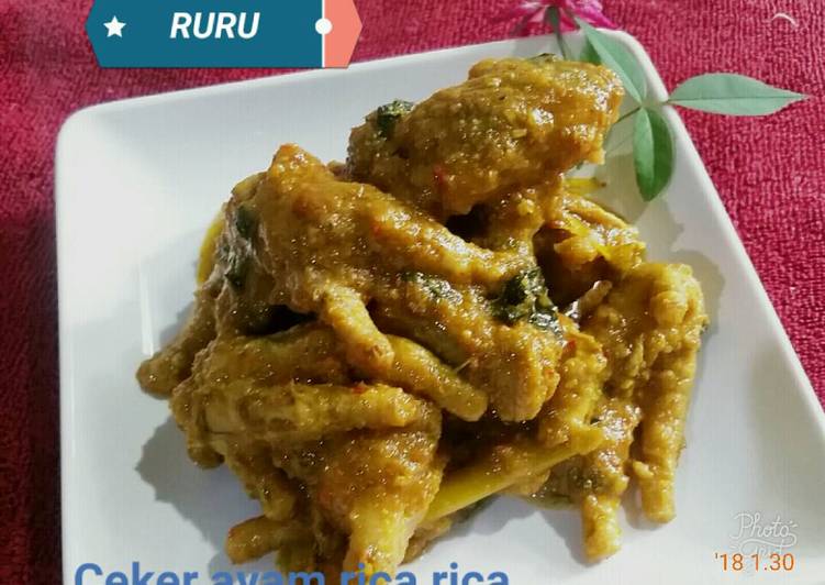 resep lengkap untuk Ceker ayam rica rica