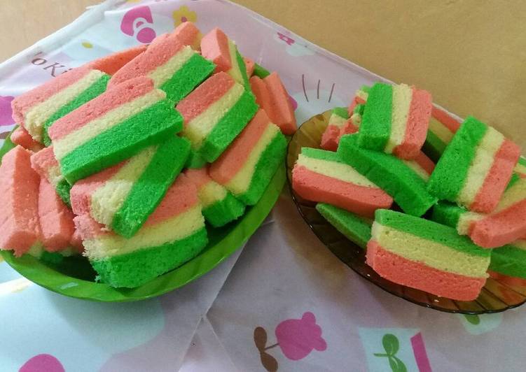 resep masakan Bolu Kukus Pelangi