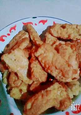 Tempe goreng telur pedas