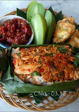 Nasi Putih Bakar isi Suwir Tongkol Pedas
