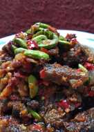 Balado daging pete
