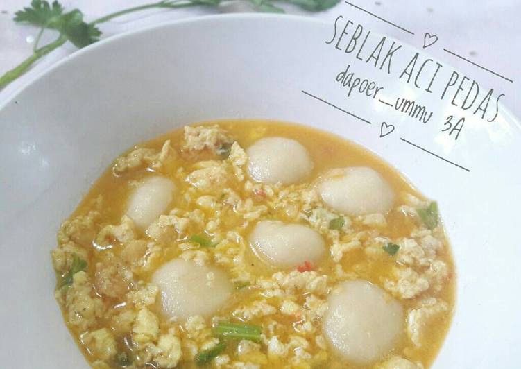 resep makanan Seblak Aci Kuah Pedass #pr_recookmasakanberkuah