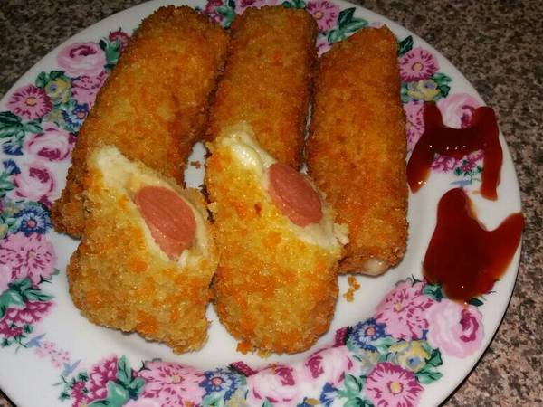 Rotgor (roti goreng) sosis mozarella ala mel
