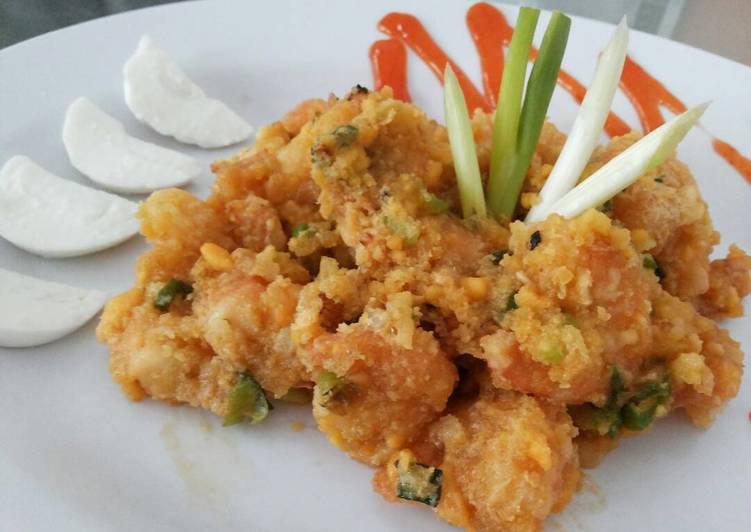 gambar untuk cara membuat Udang Kriuk Saus Telur Asin