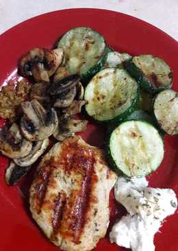 Chicken, Zucchini and Mushroom Grilled