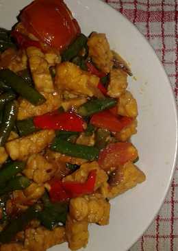 Tumis tempe kacang panjang