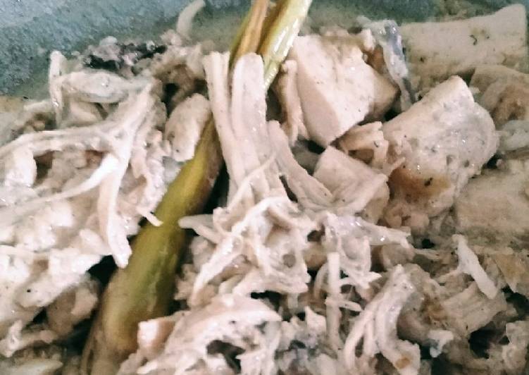 cara membuat Ayam Suwir Tahu Bumbu Opor