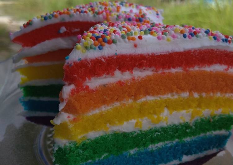 Resep Rainbow cake kukus - Lucia vanti yosinta