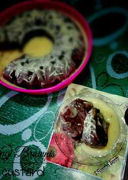 Puding Brownis vla custard