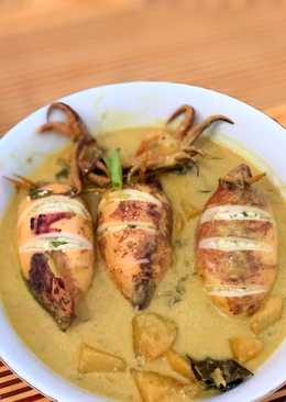 Gulai cumi isi tahu telur