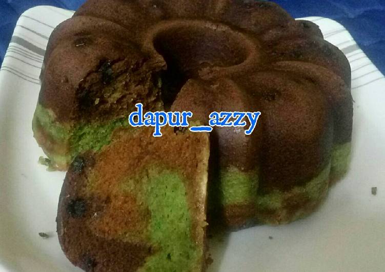 resep makanan Bolu Marmer Kukus/Magic Com 3 Rasa (Tanpa Telur, Tanpa Mixer)