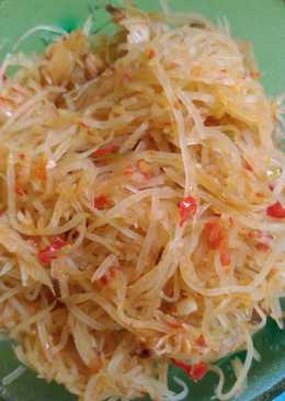 Tumis pepaya muda pedas manis