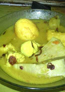 Sayur kare no MSG (telur, tahu, tempe, nangka, kentang)