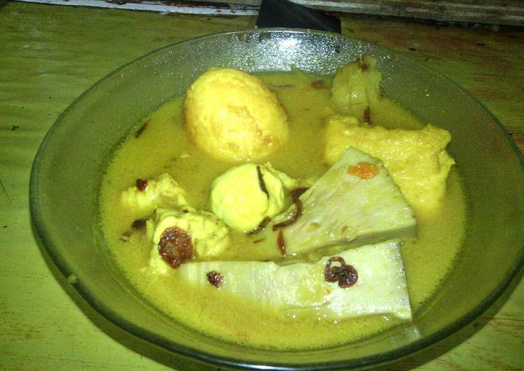 resep makanan Sayur kare no MSG (telur, tahu, tempe, nangka, kentang)