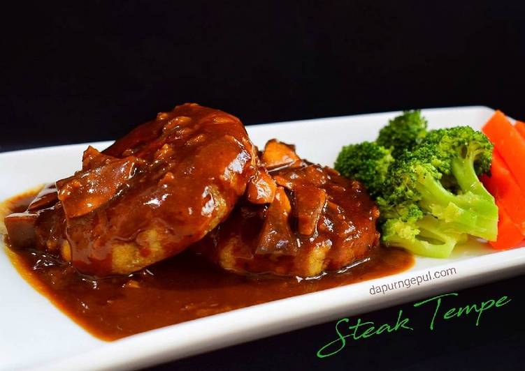 Resep Steak Tempe (dgn tips buat Mushroom Brown Sauce, yummy!)