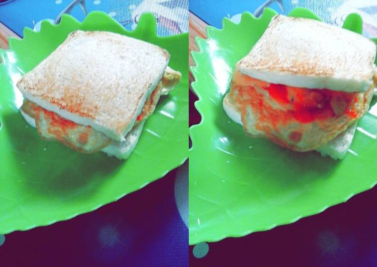 resep lengkap untuk Scramble egg sandwich