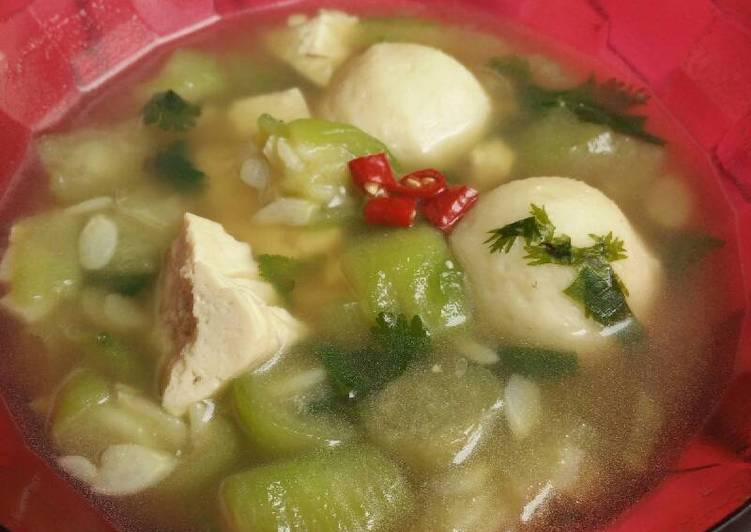 resep lengkap untuk Sayur Oyong Bakso Ikan