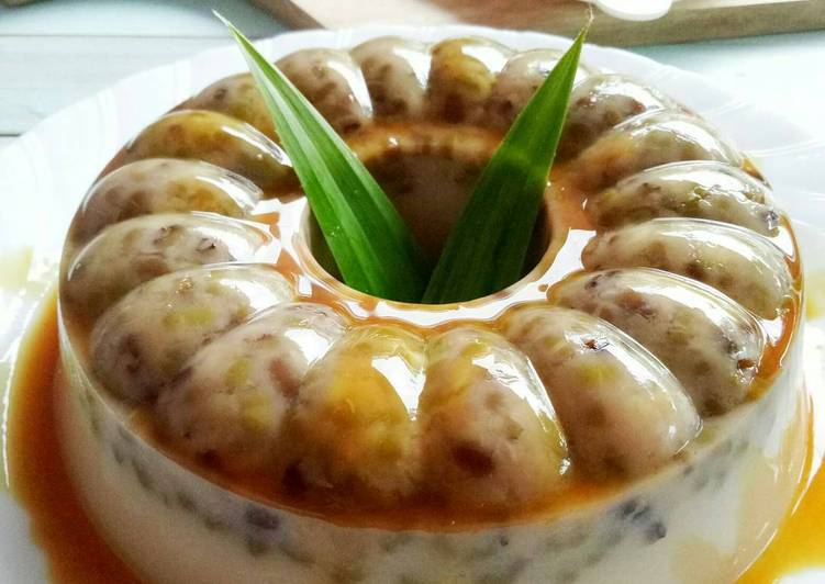 gambar untuk cara membuat Pudding Kacang Hijau Saus Gula Merah