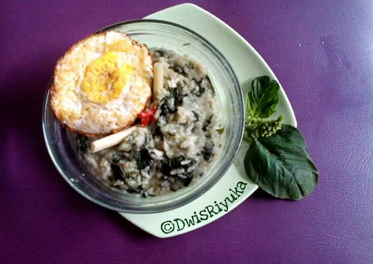 resep masakan Bubur Bayam Gurih Pedas