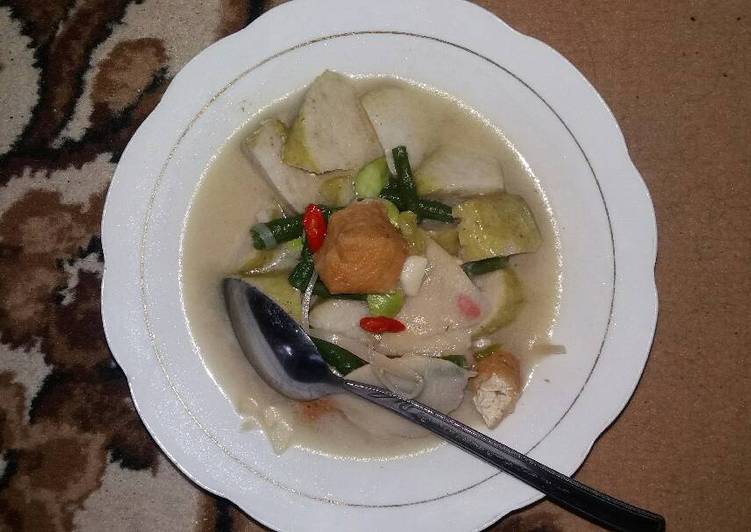 cara membuat Lontong sayur Lodeh