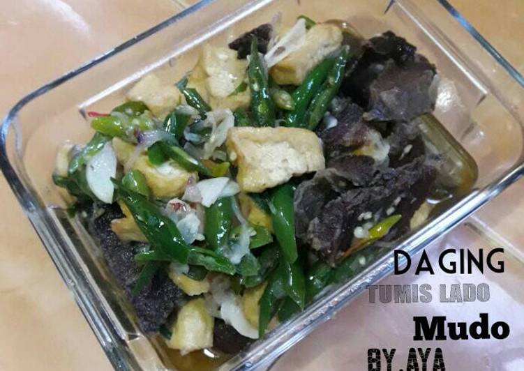 bahan dan cara membuat Daging Tumis Lado Mudo