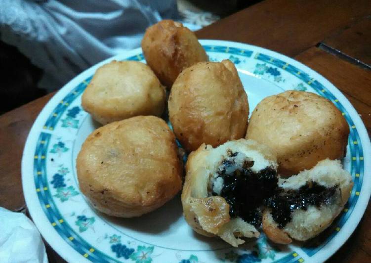 cara membuat Roti Donat isi Keju Coklat (irit tanpa telur & susu)