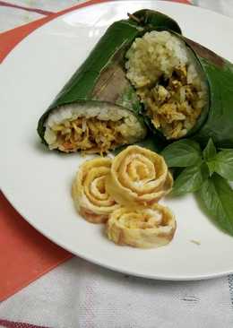 Nasi bakar ayam pedas