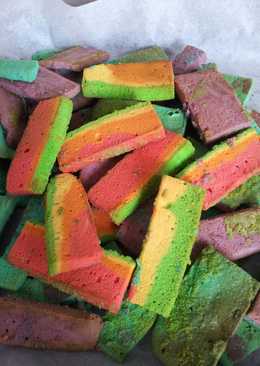 Kuker Rainbow Move On #cemilan renovasi dari cake/bolu yg gagal
