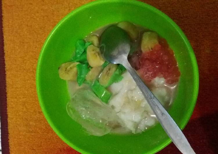 gambar untuk resep makanan Es pisang ijo mutiara