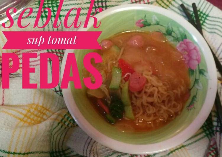 bahan dan cara membuat Seblak Sup Tomat Pedas
