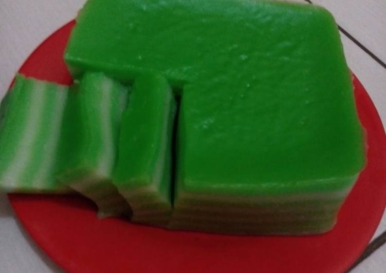 resep lengkap untuk Kue lapis tepung beras simple