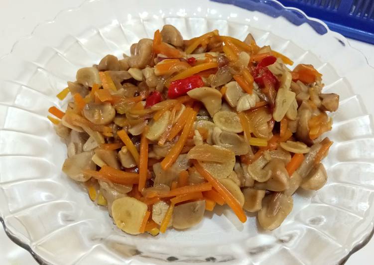 Tumis jamur merang & wortel