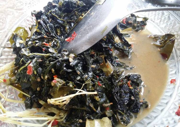 gambar untuk resep Sayur Daun Pepaya Jepang TERASI santan tanpa AYAM