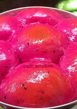 Roti buah naga eggless lembut banget ð