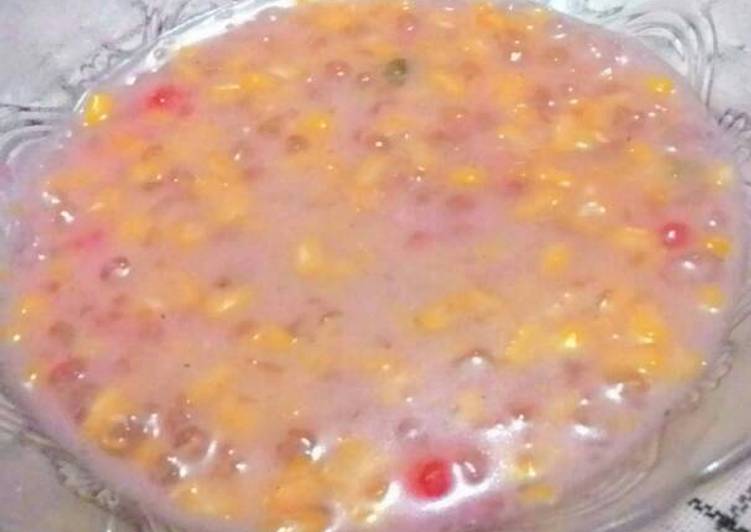 bahan dan cara membuat Bubur Jagung mutiara