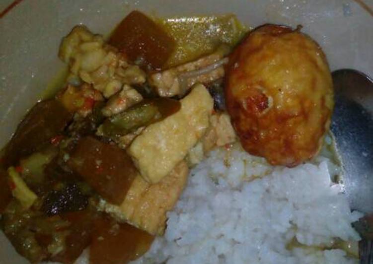 resep lengkap untuk Tahu tempe telur bumbu kuning