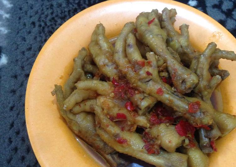 resep Ceker Ayam Cikur pedas Manis