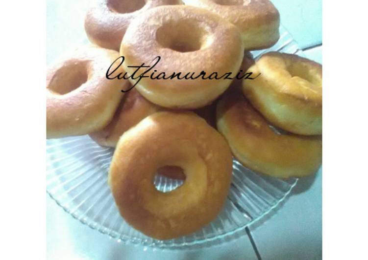 bahan dan cara membuat Eggless Donat irit No Knead (tanpa ulen dan telur) 3 versi