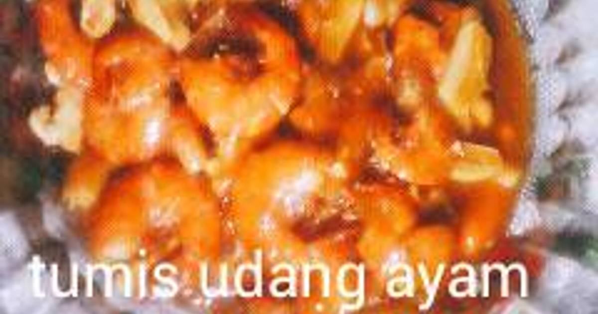 Resep Tumis udang ayam asam manis ala merna sari