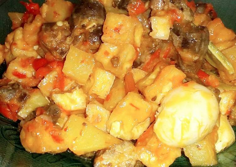 resep lengkap untuk Sambel goreng (hati kentang tahu telur puyuh)