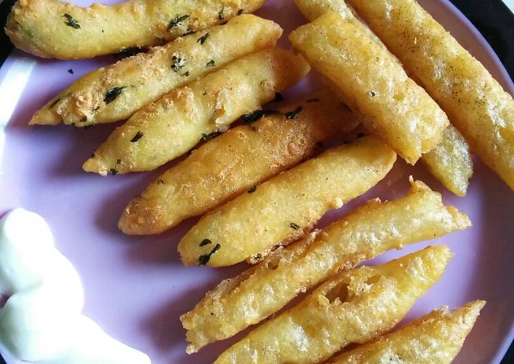 bahan dan cara membuat Kentang keju (stick chesse potatoes)