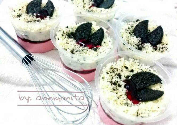 resep lengkap untuk Mix jar cake / cheesecake lumer