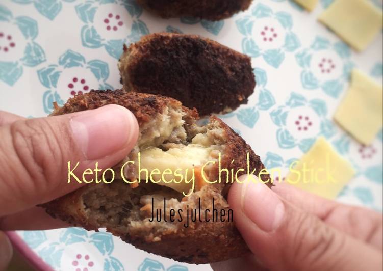 resep Keto cheesy chicken stick#ketoofood