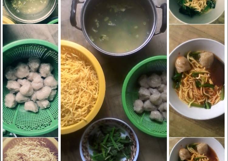 resep masakan Mie kuah bakso ikan patin