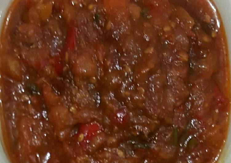 resep lengkap untuk Sambel 'terasi' tomat