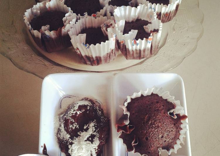 bahan dan cara membuat ChocoLava Cake, No Mixer No Oven