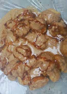 Bakso tempe goreng bumbu kacang