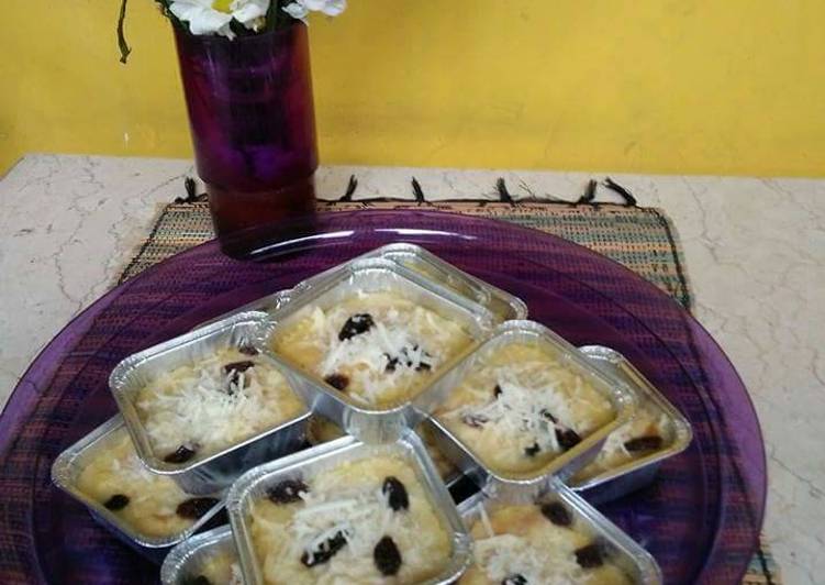 gambar untuk cara membuat Puding roti tawar keju kukus