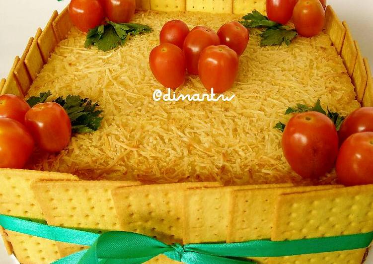 bahan dan cara membuat Macaroni Schotel Super Enak Ala Birthday Cake