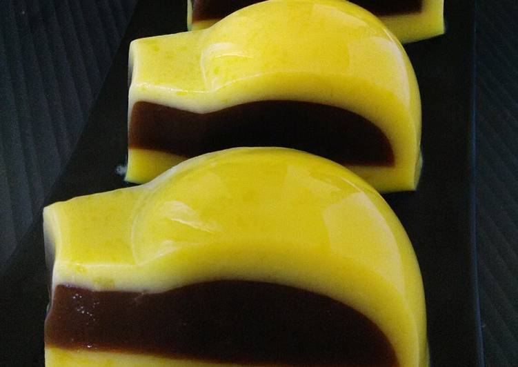 bahan dan cara membuat Pudding Coklat Labu Kuning